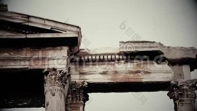 黑白照片古希腊罗马建筑设计，老电影